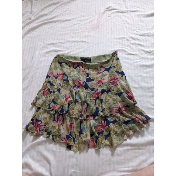 Vintage Y2K NICOLE MILLER Collection Low Rise Silk Ruffle Mini Skirt Size S - Picture 5 of 5